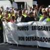 Protesta dos colectivos de emigrantes en Santiago de Compostela | Imaxe @obloque