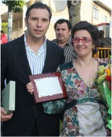   A concelleira Natalia Salgueiro con José Palacín, presidente do CDL Galicia. 