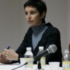 A xornalista Araceli Gonda na TERTULIA do IEM de abril.