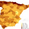 Mapa do cesio-137 depositado en España, en becquerelios por metro cadrado. Os autores indican tamén a localización das centrais nucleares. / Ángela Caro et ao.