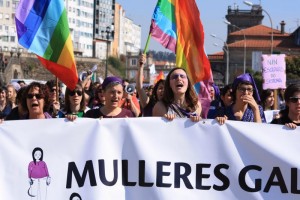 Unha das protestas da Marcha Mundial das Mulleres - Foto: Susete de Ferrol