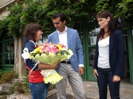 A campiona Antía Loira na recepción polo alcalde Alberto Valverde e a concelleira Liliana Silva en Nigrán.