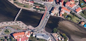 Recreación simulada da nova ubicación da ponte románica de A Ramallosa.