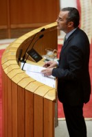 Xesús Vázquez Abad durante a súa intervención no Parlamento de Galicia (Autor: Ana Varela)